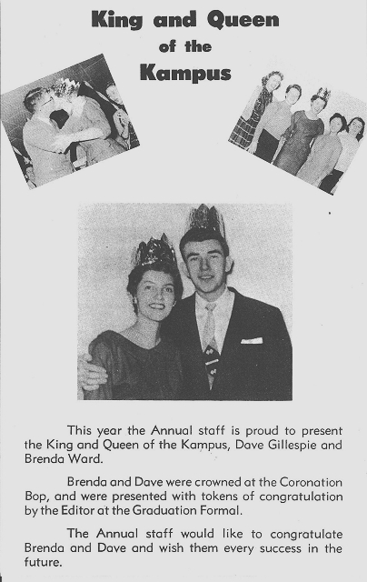 King & Queen of the Kampus - 1957-Brenda Ward, David Gillespie