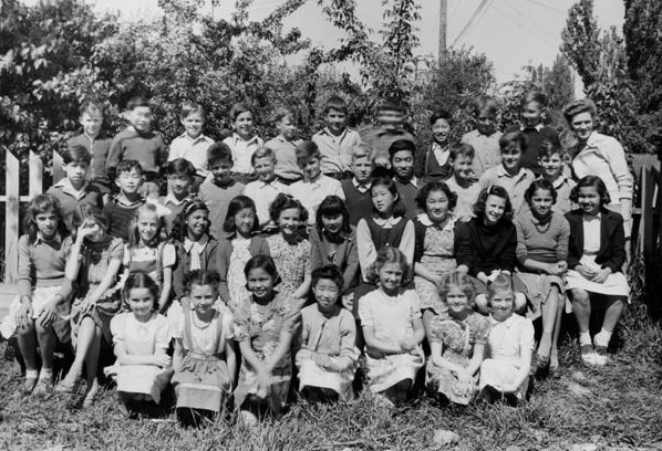 Grade 4 class at Fruitlands School in North Kamloops, 1947/48